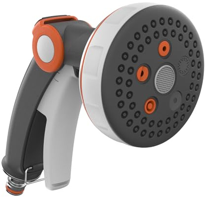 G.F. Srl, XL SELECTOR Bewässerungspistole, aus Metall und Gummi, ideal für Garten, Pflanzen und Blumen mit 5 Düsen und großem Wählschalter mit korrosionsbeständiger Metallabdeckung