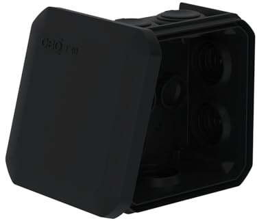 OBO Kabelabzweigkasten T-Serie SW, schwarz, 1 Stück (T40 SW - 90x90x52mm)