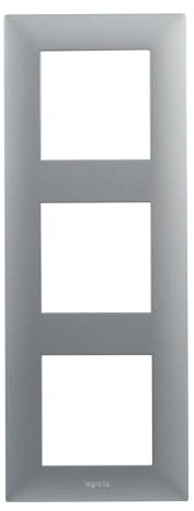 LEGRAND - Cadre triple de la gamme Niloé Step pour installation composable, couleur aluminium, 398281