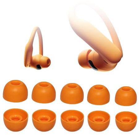 Adhiper 5 Paar Ersatz-Ohrstöpsel für Beats Powerbeats Pro 2 / Solo Buds/Fit Pro/Studio Buds/Studio Buds+, Silikon-Ohrstöpsel passend für Ladecase (XL/L/M/S/XS,Leuchtorange)