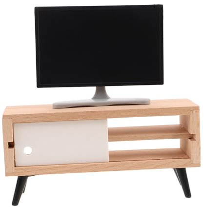 Garneck Mini Tv Dollhouse Furniture Lifelike Scale Television for Living Display Dollhouse Accessories