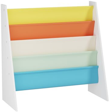 NICEME Bücherregal Kinder Spielzeugregal, Stabiler Organizer für Kinderzimmer, Spielzimmer, Kinderregal, Kinderbücherregal, Kindgerechte Höhe mit Abgerundeten Kanten (Gelb Basic)