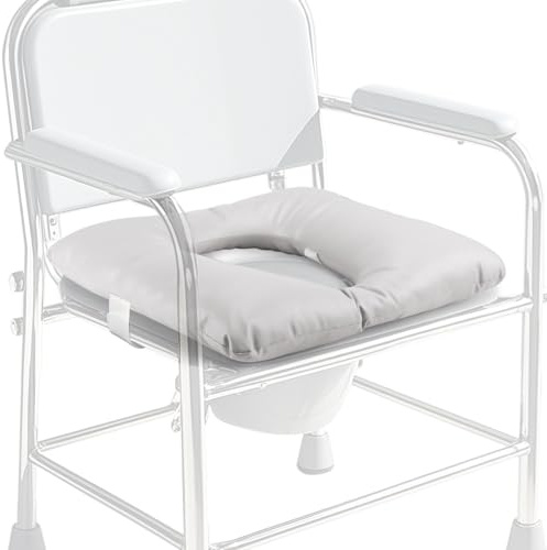 Blublu Park Bett-Toiletten-Sitzkissen, Toilettensitzerhöhung Erwachsene, 5cm Dicke WC-Sitzerhöhung Dekubitus Sitzkissen für Toilettenstuhl, Rollstuhl, Senioren 45x40cm(Grau)