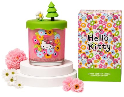 Hello Kitty Seasonal Candle – 213g 1-Wick Candles 35hr Burn Time – Sweet & Floral Fragrances Home Decor, Women Birthday Candle Gift (Spring Blossom (Lilac))