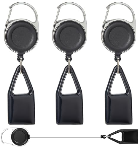 YOFDAL 3-teiliger feuerzeug halter mit schnur-Schlüsselanhänger mit Diebstahlschutz (Schwarz)