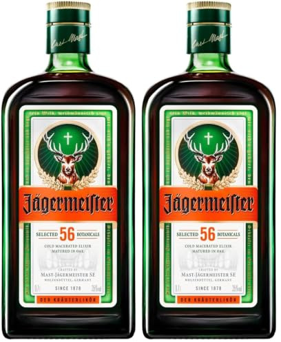JÄGERMEISTER - Licor de Hierbas 700 ml, con 56 Ingredientes Naturales (Paquete de 2)