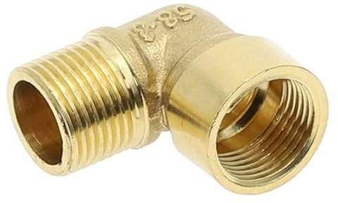 KXJSYL Tool 1PC 1/8 1/4 3/8 1/2 3/4 1 filetage femelle X mâle 90 degrés laiton coude raccord de tuyau connecteur coupleur for eau carburant cuivre adaptateur(FM,1/4)
