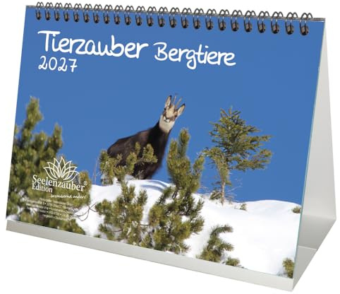 Tierzauber Bergtiere DIN A5 Tischkalender für 2027 verschiedene Bergtiere - Seelenzauber