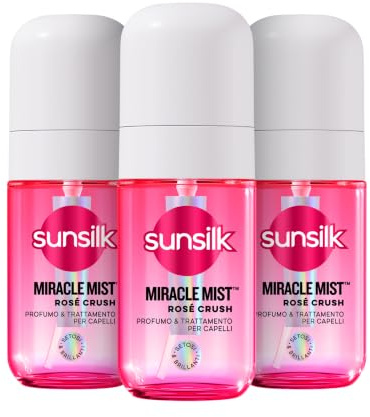Sunsilk Rose Crush Trattamento e Profumo per Capelli Anticrespo 3 x 50 ml | Profumo per Capelli Donna con Rosa, Vaniglia e Orchidea, Effetto Anticrespo e Anti-Umidità, Capelli Profumati e Setosi