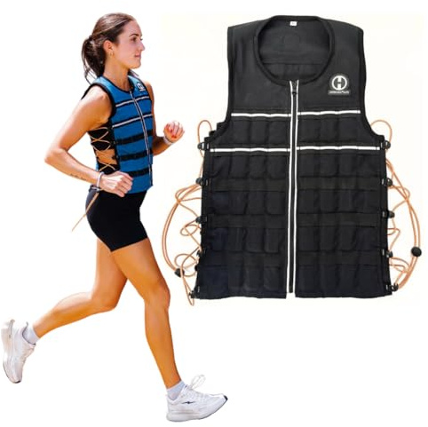 HYPERWEAR Hyper Vest Elite Verstellbare Gewichtsweste Gewicht 10lbs Biss 20lbs, Robustes schwarzes Cordura-Gewebe Trainingsweste, dünnste und Beste Body Fit Passform, Weight Vest für Damen und Herren
