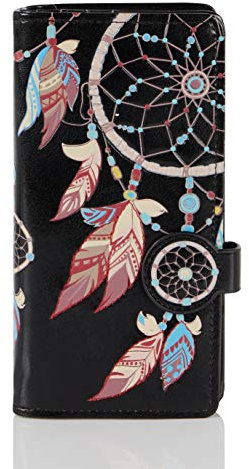 SHAGWEAR ® Portemonnaie Geldbörse Damen Geldbeutel Mädchen Bifold Mehrfarbig Portmonee Designs: (Traumfänger/Dreamcatcher)