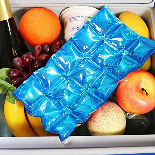 GEEZY Pack of 2 Reusable Ice Packs for Coolers and Lunch Boxes, Flexible Gel Cooler Packs for Wine Bottles, Lightweight and Durable, Ideal for Outdoor, Travel, Picnics, School, Work