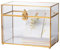 NCYP 25cm Organizador de tarjetas de cristal geométrico de pie con vintage cerradura para decoración de ventana, maceta de mesa, hecha a mano (solo caja de vidrio)
