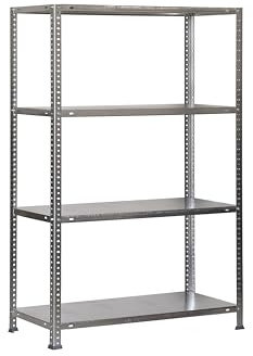 Simon Rack Estanteria Metalica 1500x800x300 mm, 4 Alturas, Bandeja Metal, 75 kg de Punto Flexión, Estanteria Almacenaje, Galvanizado - Advantage