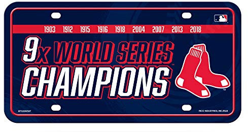 Rico MTG39WS9T Red Sox : 9 Time World Series Champs Metal Auto Tag