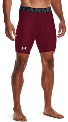 Under Armour Men's Armour Heatgear Compression Shorts, Cardinal (625)/White, X-Large