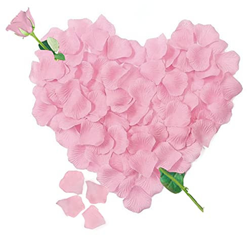 Jonami 3000 Pétales de Rose Artificielle Rose en Soie Décoration Romantique pour La Saint Valentin, Déco Fiançailles et Mariage
