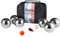 Komonee 6 Boules Petanque Bowls Set Luxury Polished Chrome Stainless Steel Balls Popular French Game Includes Measure With Wooden Jacks And Black Canvas Carry Bag