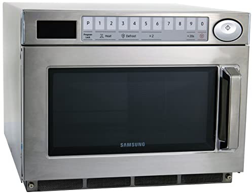 SARO SAMSUNG Mikrowelle für Gastronomie – 26 L – 1850 W – 5 Stufen – 50 Programme – Defrost-Funktion – LED – Edelstahl/Keramik – Stapelbar – Modell MJ2693