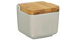 D,casa Salero Cocina Ceramica con Tapa Madera para Cocina Factory - Beige - 700 ml