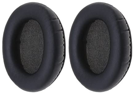 VGOL Ersatz-Ohrpolster aus Protein-Leder, Schaumstoff-Ohrpolster, Kopfhörer-Zubehör, kompatibel mit Sennheiser RS110, RS115, RS120, HDR110, HDR120, Schwarz, 1 Paar