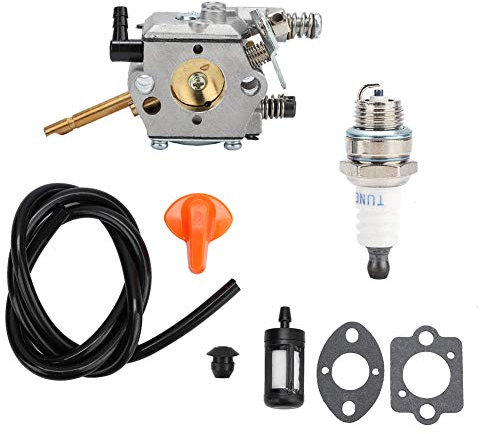 TKSE Carburetor Kit, Carburetor Kit Oil Pipe Spark Plug Replacement Fit for STIHL FS48 FS52 FS62 FS66 FS81 FS86 FS88 FS106 Chainsaw