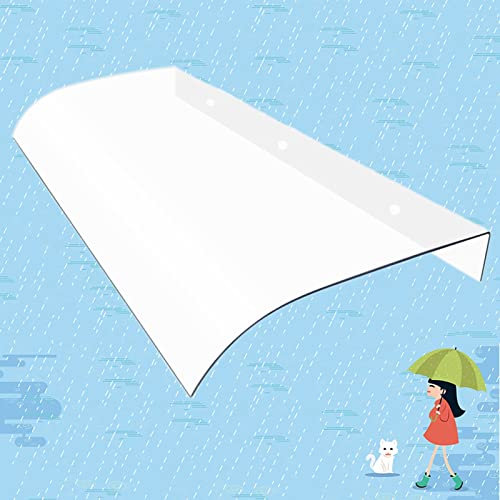 Lnder Rain Canopy For Wooden Door No Noise Awning Shelter Cover UV Resistant Patio Canopies Light Transmittance Polycarbonate Sturdy And Easy To Assemble (Size : D50cmxW120cm/20x47in)