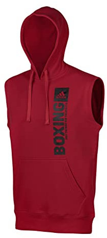 adidas Herren Community Vertical Hoody Sleeveless Boxing Kapuzenpullover ärmellos, Rot/Schwarz, XXL