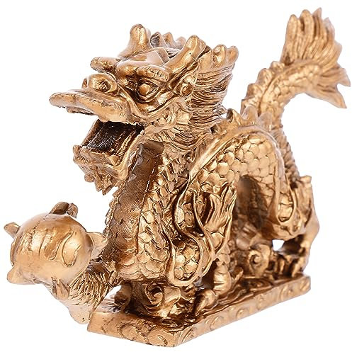 Homoyoyo Fengshui Dragon Statue Chinois - Figurine Résine, Sculpture, Objet de Collection - Protection de La Richesse - Décoration Bureau et Table