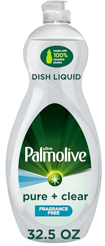 Palmolive Ultra Dishwashing Liquid Dish Soap, Pure + Clear Fragrance Free - 32.5 Fluid Ounce (Packaging may vary)
