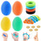 GZLCEU 12 Stk Handtrainer Set, 6 * 4.3cm Eiförmig Griffbälle Antistressball mit 5 Fingermassagering für Kräftigung von Hand und Finger Druckentlastung