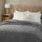 RECYCO EVERGRACE Boho Wohndecke Kuscheldecke Sherpa Decke 220x240, XXL Groß Weich Warm Flauschig Dick Decke/Fleecedecke/Couch Wohnzimmerdecke/Sofadecke für Bett Sofa Couch Wohnzimmer, Grau