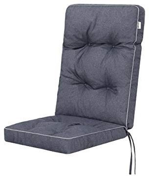 Bjird Stuhlauflagen für Gartenmöbel Sitzpolster für Niederlehner Gartenmöbelauflagen, Sitzkissen, Gartenstuhl-Auflage - Outdoor/Indoor geeignet - mit 8cm Dicke Polsterung - 120x50x8 cm - Marineblau