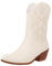 rismart Donna Western Stivali da Cowboy a Metà Polpaccio Ricamate Scarpe da Cowgirl Beige,37