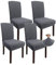 Granbest 2023 Neues Muster Super Dehnbar Dining Stuhlhussen, Verdickte Jacquard Stuhl Slipcover für Esszimmer, Waschbare Armlose Stuhl Protektoren für Kinder und Haustiere (Set von 4, Grau)