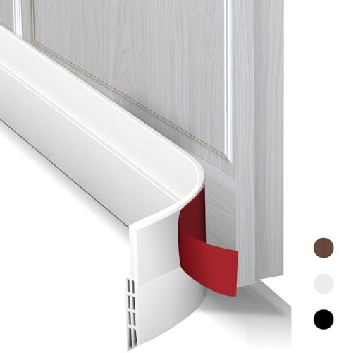 teeppo Zugluftstopper für Türen, 400cm×5cm Türdichtung Selbstklebend, Wind und Geräuschdämpfende Zugluftstopperg, Staub und Insektenabweisend Türdichtung, Geeignet für Alle Arten von Türböden