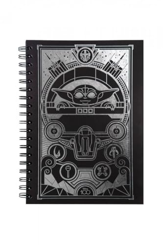 Coolpack 60053PTR, B5 Spiral note book, 100 sheets, check, Disney 100 Black Collection Silver Mandalorian
