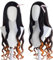 Kraja Nezuko Kamado Cosplay Perücke für Fans von Dem Halloween Party Schwarz Braun (Nezuko Kamado)
