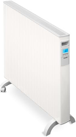 HJM Emisor Térmico de Bajo Consumo AMS 1500, Calor Rápido, Programación 24/7, Funciones de Ahorro, Turbo Programable, 1500W, Blanco