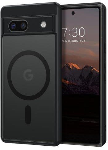 BENTOBEN Coque pour Google Pixel 7a Magnétique Etui avec Protection Antichoc de Grade Militaire,Dos Mat Translucide Anti Rayures Doux pour la Peau Housse Google Pixel 7a-Noir