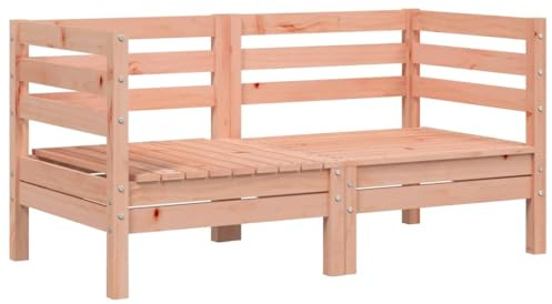 vidaXL Garten Ecksofa 2 STK., Gartensofa mit Latten-Design, Gartencouch Modular mit Rückenlehne, Sofa Couch Gartenmöbel Gartengarnitur, Massivholz Douglasie