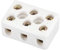 Rebower Bloque de Terminales de Cerámica de Porcelana Resistente al Calor de 3 Vías para Conector de Cables, Campo Eléctrico - 31x20x14mm / 1 Unidad