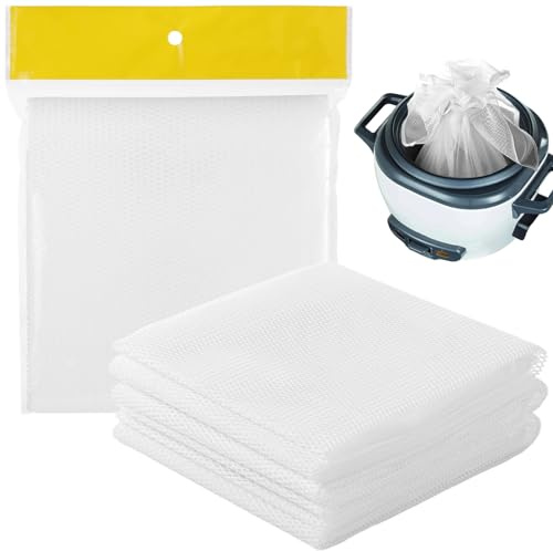 4 Pcs Rice Nets, Non-Stick Sushi Rice Cooking Nets, Fine Mesh Rice Cooker Napkins, Reusable Tetoron Rice Nets, Heat-Resistant Cooking Steam Cloths for Homes, Restaurants, Camping