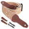 Nefelibata Banjo-Gurt, 2 breit, Vollnarbenleder Jacquard bestickt, verstellbarer Ersatz, Gitarrengurt mit Kopfplatten-Seil und Leder-Stirnband (gelbe Blumenstickerei)