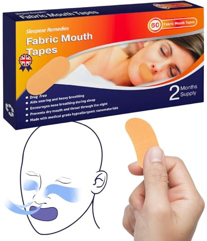 Sleepeze Remedies Mouth tape for Sleeping 60er Pack Nude, Mundpflaster Schlafen with no Irritation, Anti-Schnarch-Mundband zum Schlafen, Atmungshilfen Mundtape gegen Schnarchen für Frauen und Männer