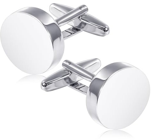 Ouligay Herren Manschettenknöpfe Klassische Manchettenknoepfe Silber Cufflinks for Men Bräutigam Manschettenknöpfe für Hochzeit Tanzparty Business Silber