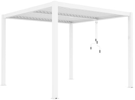 MilaniHome.it - Pergola bioclimatica in Alluminio con Tetto a Scomparsa Colore biancodi coloreBianco