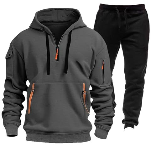 Generisch Jogginganzug Herren Winter Retro Freizeitanzug Jogging Set Baggy Russland Jacke Trainingsanzüge