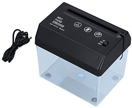 Baxnore Mini Paper Shredder, Heavy Duty, A6 Electric, Clip Paper, Office Credit Card Shredders, Industrial Business Use