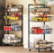UMDONX Vegetable Storage Rack 4 Tier Metal Kitchen Trolley on Wheels, Fruit Veg Cart Organiser Shelfing Unit, for Kitchen Bedroom Bathroom (Black 42x32x87cm)